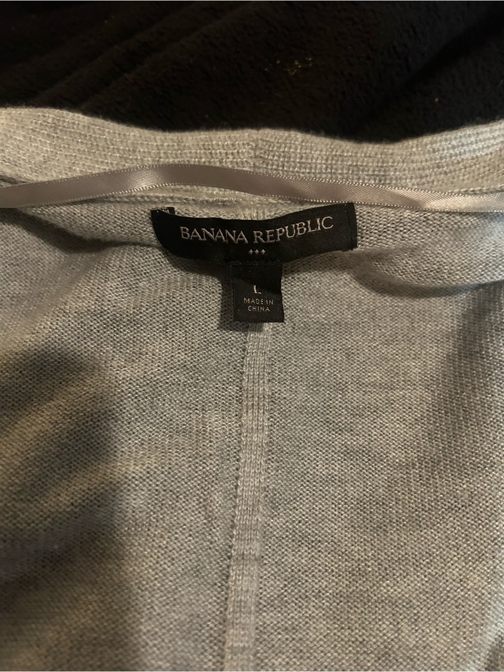 Banana Republic Light Gray Draped Open-Front Knit cardigan sweater - Picture 3 of 3